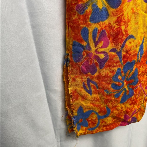 Floral Hawaiian tropical vintage tie dye parachute pants - Picture 2 of 6